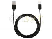 Cable de datos negro 3 en 1 de USB a conector magnético intercambiable USB tipo C / Micro USB / lightning